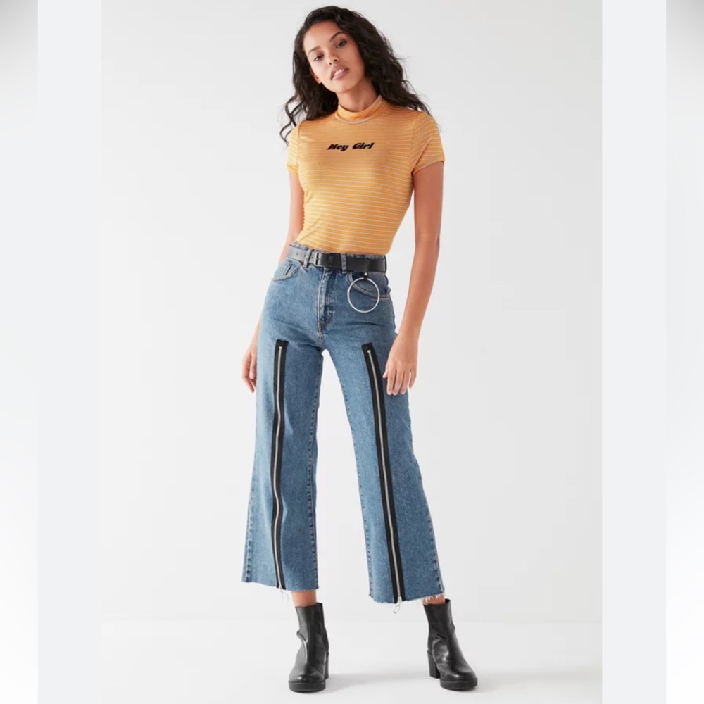 The Ragged Priest Wide Leg Zipped Jeans Size 30
